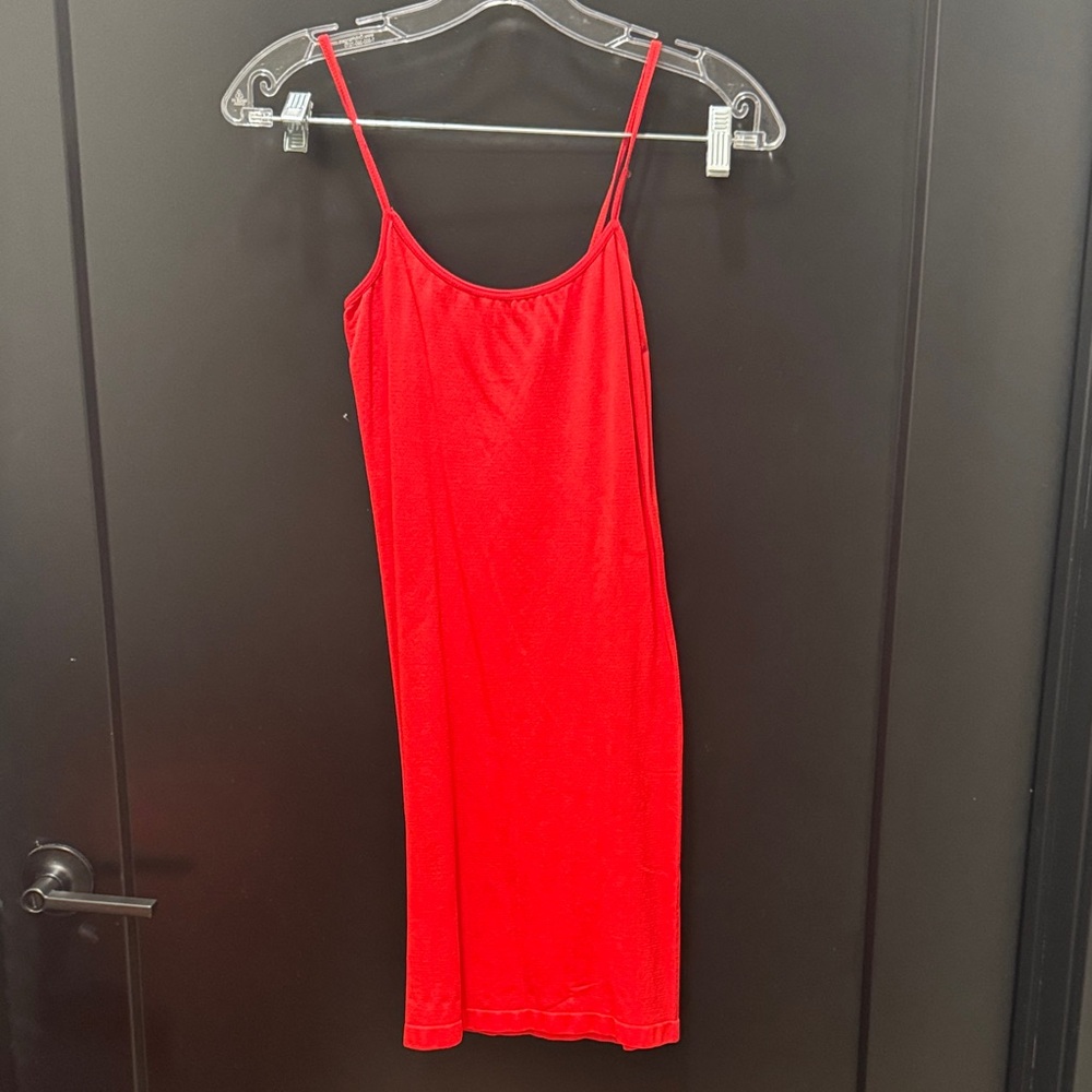 Yelete Vibrant Red Spaghetti Strap dress
